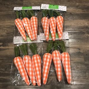 Lot of 4 Fabric gingham Carrots